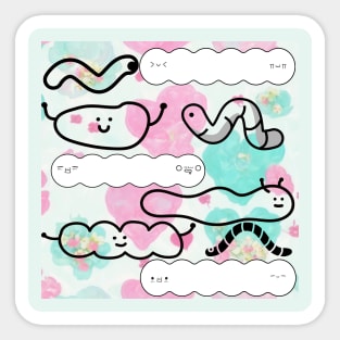 Caterpillar friends pattern Sticker